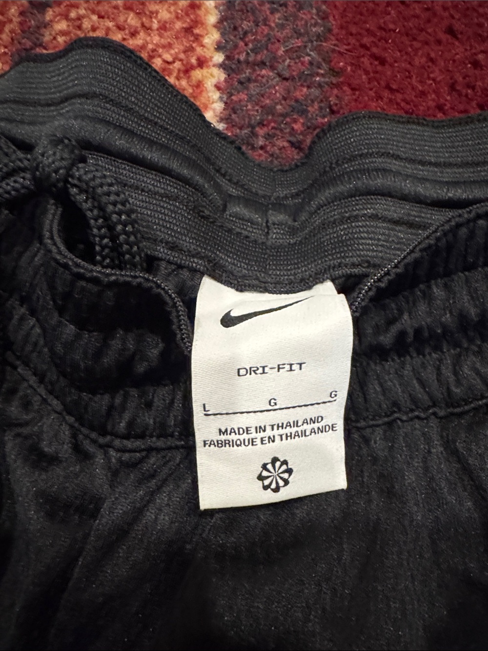 Nike preworn Men’s Black Athletic Shorts with Red Accent. Size large - Picture 3 of 4